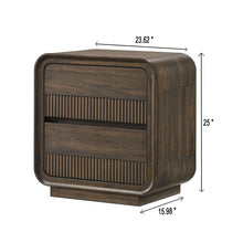 Load image into Gallery viewer, Flair Rounded Edges Nightstand, 2 Drawer Storage - Brown
