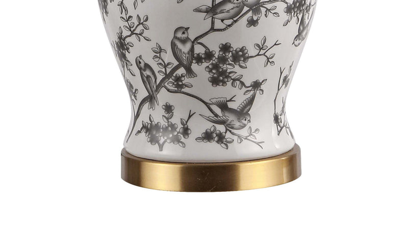 Urn Table Lamp LED With Empire Shade - Gray