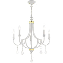 Load image into Gallery viewer, 27" Five Light Dimmable Chandelier With Shades - White
