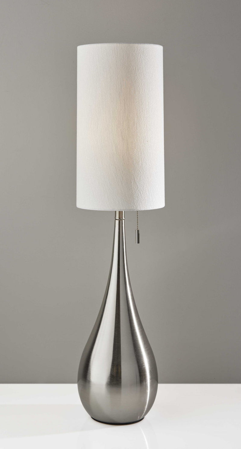 Metal Teardrop Table Lamp - Brushed Steel