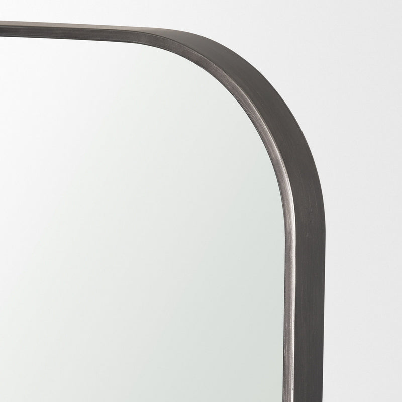 76'' Metal Framed Accent Mirror - Black
