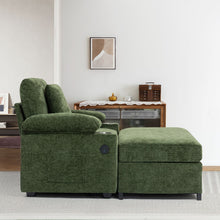 Load image into Gallery viewer, Fabric Sofa Bed With Cupholders And USB Charging Ports Chair For Living Room

