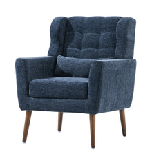 Load image into Gallery viewer, Modern Accent Chair, Arm Chairs For Living Room, Upholstered Mordern Armchair, Comfy Soft Padded Lounge Chair In Small Space, Bedroom, With Pillow, Solid Wood Leg
