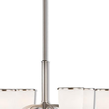 Load image into Gallery viewer, Six Light Metal Dimmable Chandelier With Shades - Nickel / Opal
