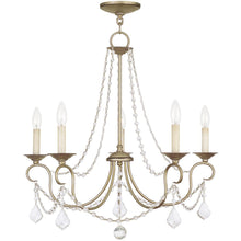 Load image into Gallery viewer, 23" Five Light Dimmable Chandelier With Shades - Silver
