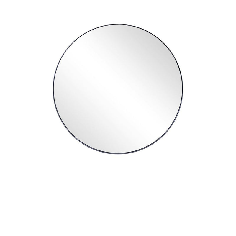 32" Round Metal Framed Accent Mirror - Black