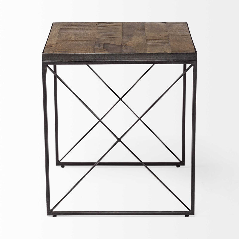 23" Solid Wood Square End Table - Brown