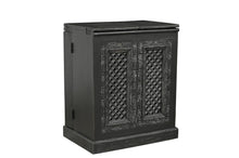 Load image into Gallery viewer, Solid Wood Carved Floral Bar Cabinet With Two Doors One Drawer (727846) - Black
