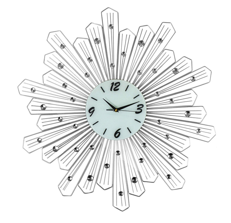 Silent Analog Novelty Wall Clock (626536) - Silver / White