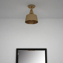 Load image into Gallery viewer, Shaded Metal Dimmable Flush Chandelier With Shades - Antiqued Brass
