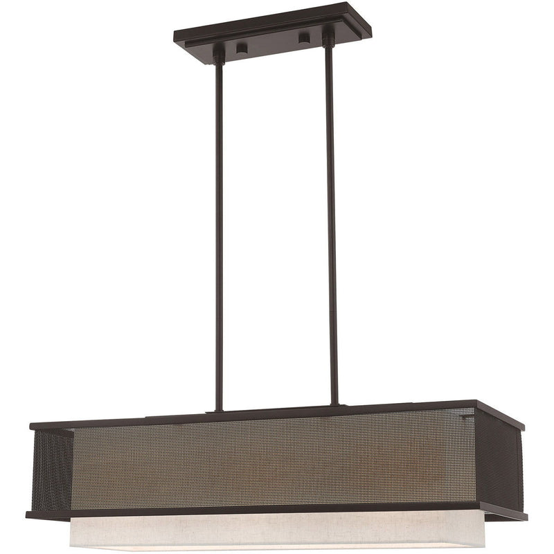 17" 3-Light Dimmable Chandelier With Shades - Bronze