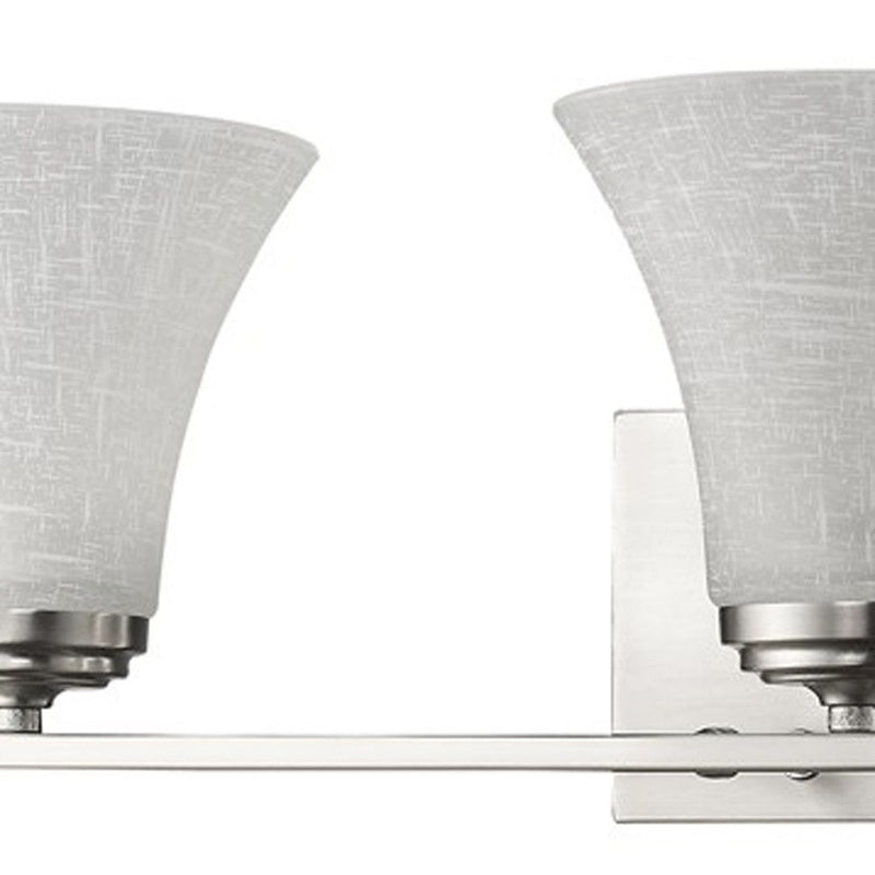 Three Light Wall Light With Tapered Glass Shade - Silver