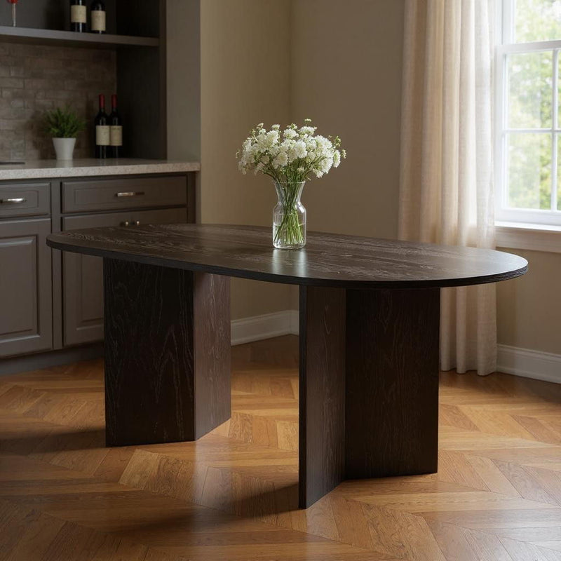 Wood Oval Bar Table (712255) - Black