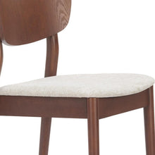 Load image into Gallery viewer, Upholstered Fabric Wood Open Back Dining Side Chairs (Set of 2) - Beige / Brown
