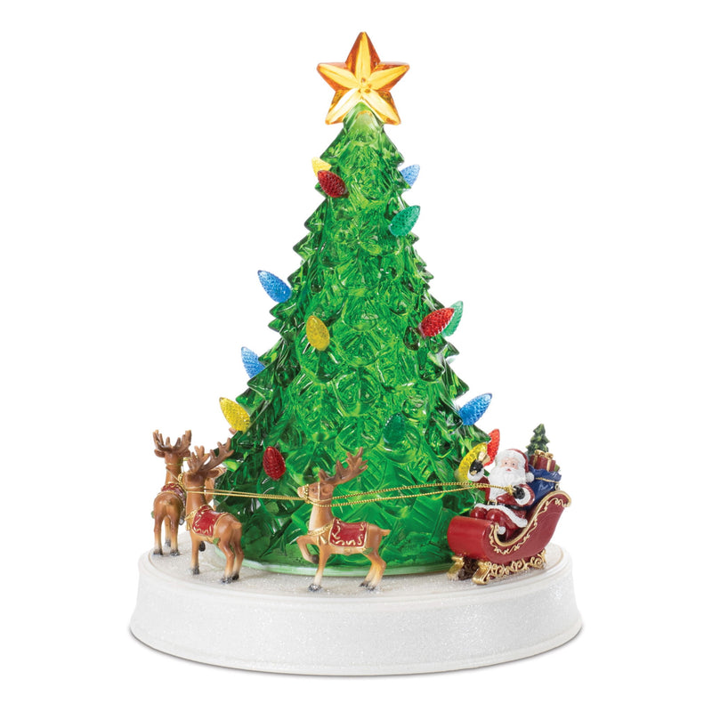 Plastic Trees Christmas Christmas Tree Tabletop Sculpture With LED - Red / Brown