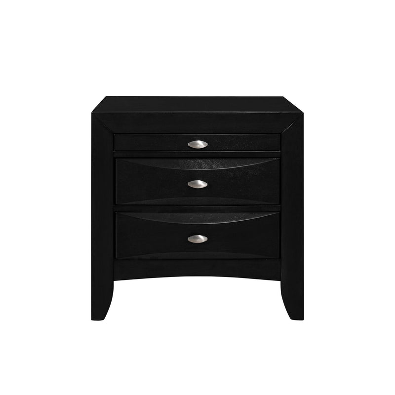 Nightstand With 2 Chambered Drawer - Black