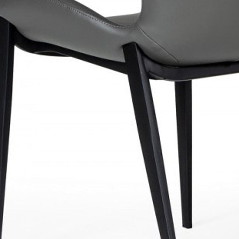 Faux Leather Industrial Dining Chairs (Set of 2) - Gray