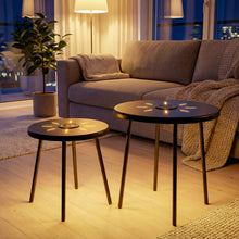 Load image into Gallery viewer, Solar Powered Side Table With LED Light, Outdoor / Indoor - Black
