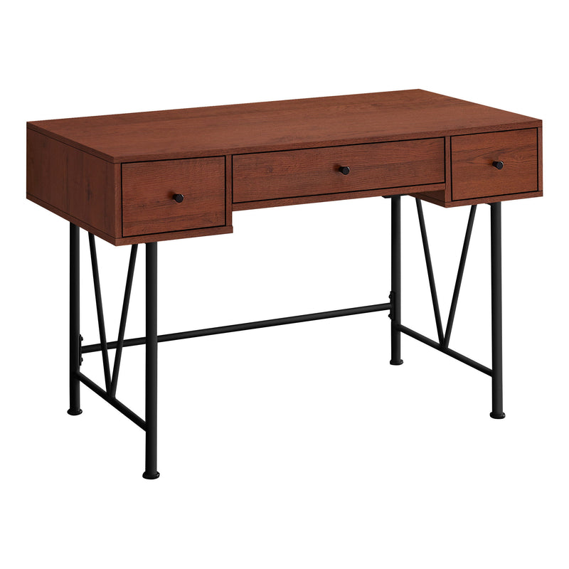 47" Computer Desk With Three Drawers - Brown And Black