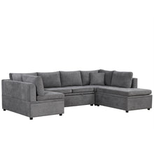 Load image into Gallery viewer, Oversized Sectional Sofa U-Shaped Sofa Couch Pull-Out Sofa Bed With Two Throw Pillows For Living Room
