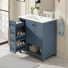 Load image into Gallery viewer, Bathroom Vanity With Sink Top, Bathroom Vanity Cabinet With 2 Doors And 2 Drawers, Open Shelf
