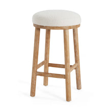 Load image into Gallery viewer, Rubber Wood &amp; Fabric Counter Stool 300Lb Capacity, Easy Assembly For Home &amp; Commercial Use (Set of 2) - Natural / Beige
