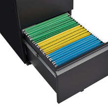Load image into Gallery viewer, 2 Drawer File Cabinet With Lock, Metal Under Desk Rolling Filing Cabinet Fits Letter / Legal / A4 Size For Home Office, Mobile Filing Cabinet
