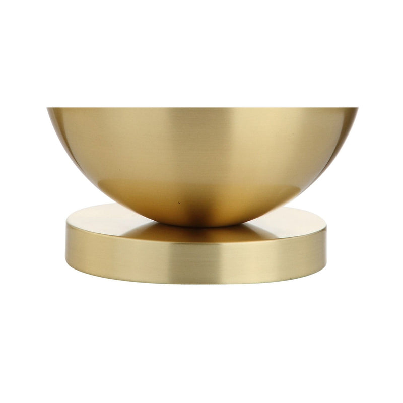 Globe Table Lamp With Drum Shade - White / Gold