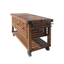 Load image into Gallery viewer, Kaif - Distressed Chestnut Kitchen Cart - Chestnut
