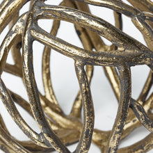 Load image into Gallery viewer, Tree Branch Orb Tabletop Sculpture - Antiqued Gold / Rust
