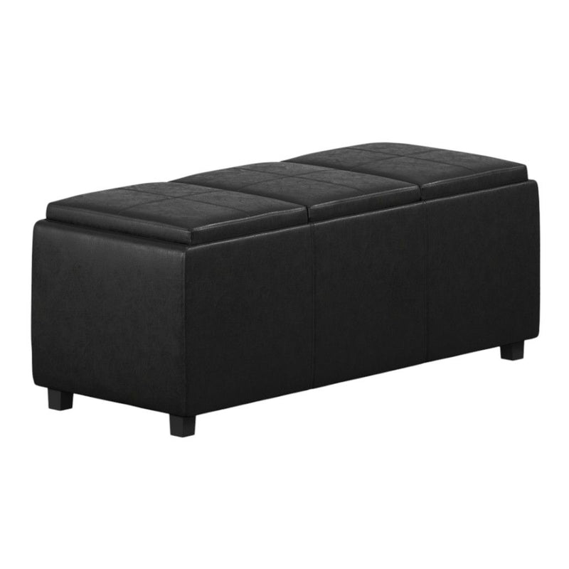 Storage Ottoman - Black / Dark Brown