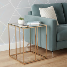 Load image into Gallery viewer, 24" Glass Iron Square End Table - Champagne
