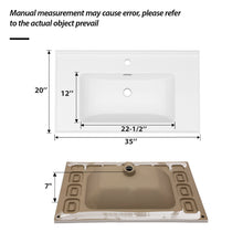 Load image into Gallery viewer, Modern Rectangular Vanity Top With Overflow For Bathroom

