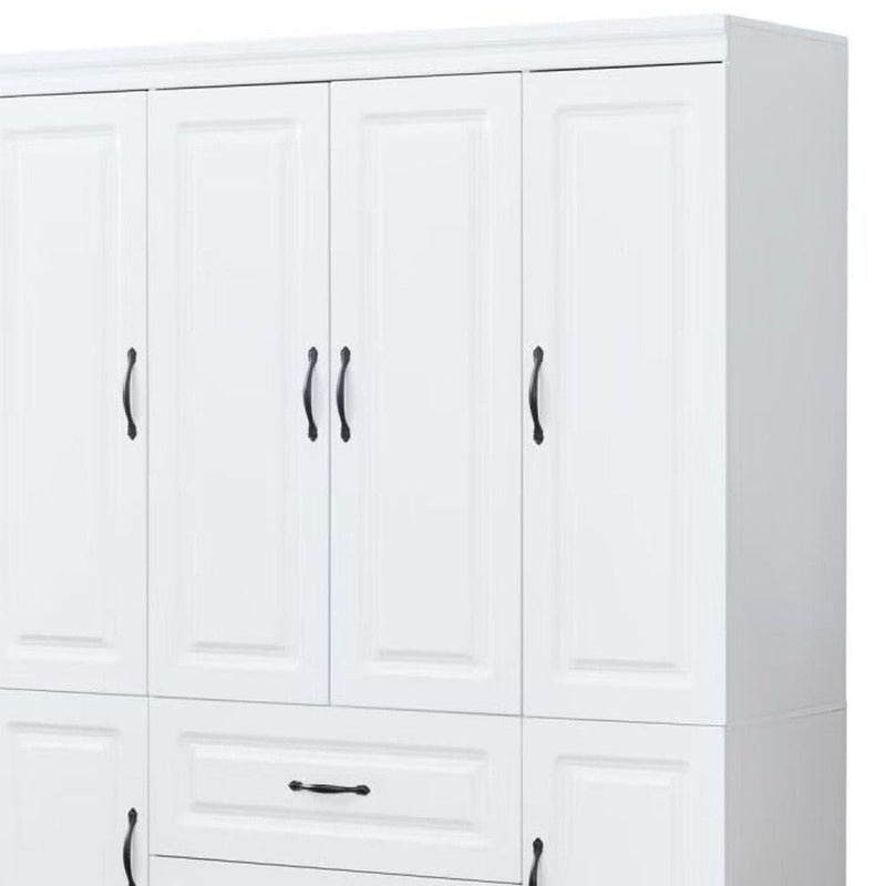 72" Six Door Two Drawer Combo Dresser - White