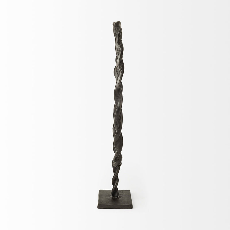 Round Braided Tabletop Sculpture (392413) - Black