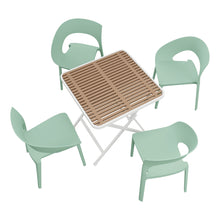 Load image into Gallery viewer, 4 Piece Set Of Modern Designed Single Chairs With Folding Square Table
