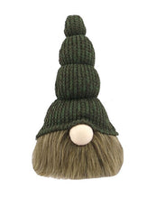 Load image into Gallery viewer, Chunky Knit Hat Fabric Sitting Gnome Sculpture - Green
