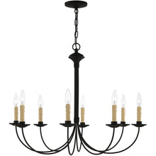 Load image into Gallery viewer, Eight Light Metal Dimmable Chandelier With Shades - Black
