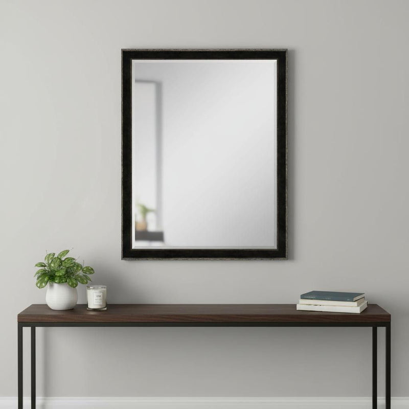 44" Wood Accent Mirror - Dark Brown