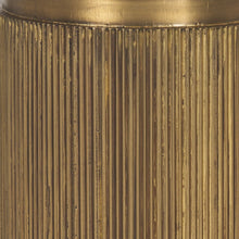 Load image into Gallery viewer, Stone And Brass Round Block End Table - White / Gold
