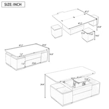 Load image into Gallery viewer, Lift Top Coffee Table With 4 Storage Stools
