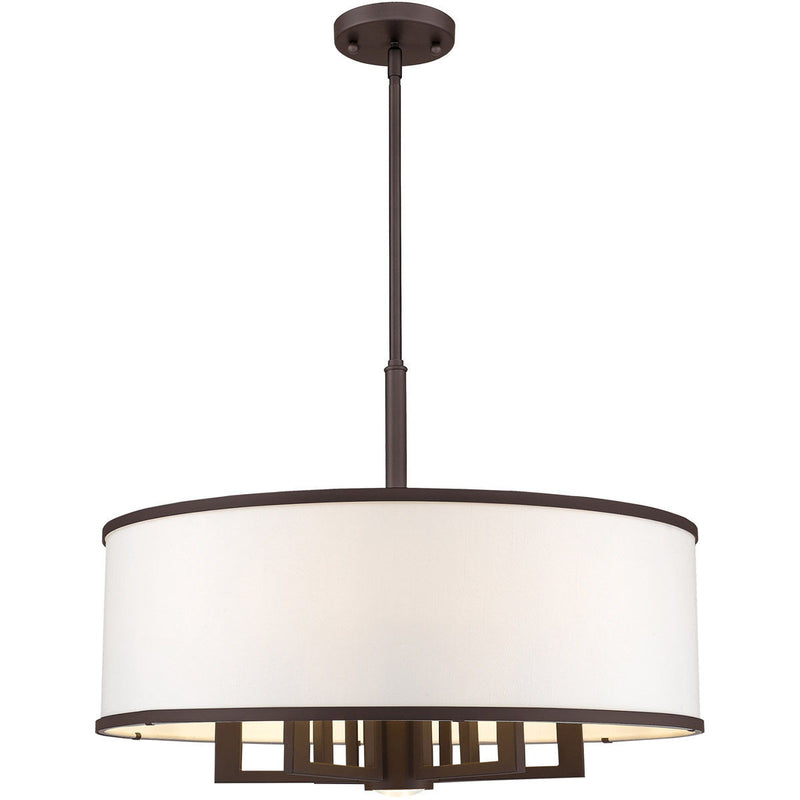 20" Seven Light Dimmable Chandelier With Shades - Bronze