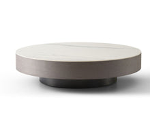 Load image into Gallery viewer, Ceramic Tile Solid Wood Round Pedestal Coffee Table - Gray
