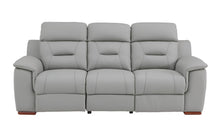 Load image into Gallery viewer, Faux Leather Sofa With Brown Legs - Gray

