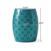 Load image into Gallery viewer, Pastrana - Metal Side Table With Lace Cut Design And Rust Resistant - Teal
