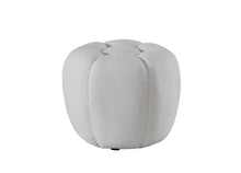 Load image into Gallery viewer, Tufted Boucle Round Ottoman - White
