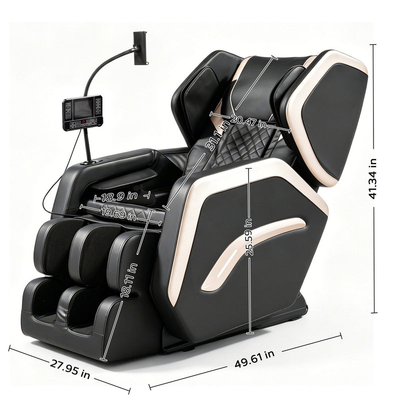 Zero Gravity Massage Chair Recliner With 10 Massage Heads And Full Body Air Pressure - Black
