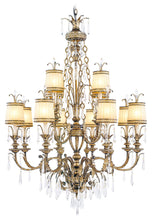 Load image into Gallery viewer, Twelve Light Metal Dimmable Chandelier With Shades - Gold
