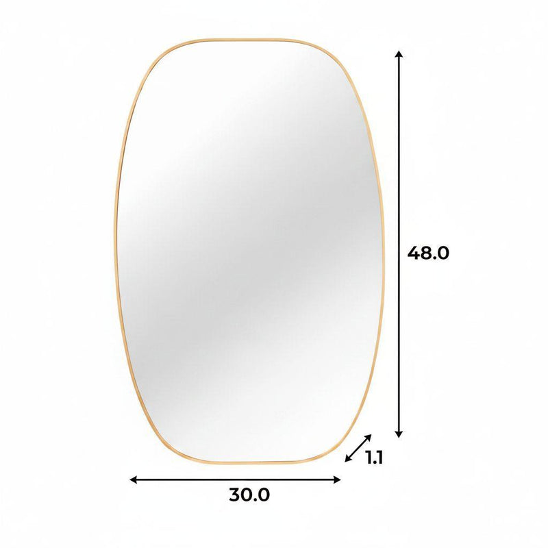 Aluminum Oval Framed Bathroom Vanity Mirror (756122) - Gold
