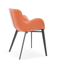 Load image into Gallery viewer, Upholstered Faux Leather Dining Arm Chair - Terra Cotta
